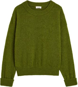 American Vintage Vitow Brushed Alpaca and Wool-blend Jumper - Dark Green - XS/S (UK6-8 / XS)