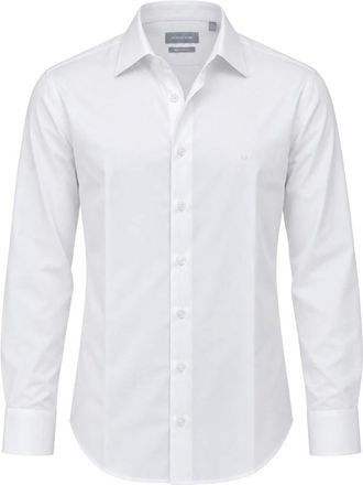 Michael Kors Camicia Dobby Strutturata Moderna - - Shirts - Uomo - Bianco - 2XL