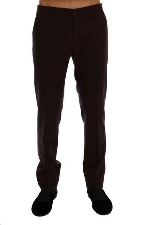Dolce & Gabbana Purple Wool Stretch Formal Mens Pants