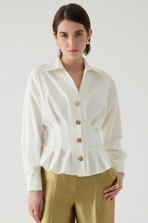 Exquise Agustin Cotton Shirt in Ecru at Nordstrom, Size X-Large