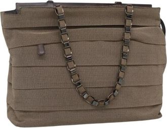 Ferragamo Tweedehands Canvas handtassen - Dames - Vintage Shopper - Bruin - ONE Size - Leer - Vintage