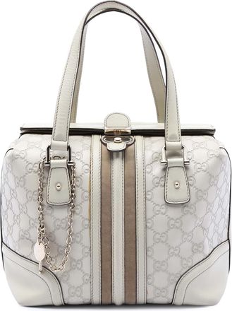 Gucci Womens Pre-owned Guccissima Treasure Handbag - Light Grey Leather - One Size