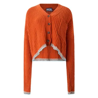 Diesel Cardigan corto con scollo a V - - Knitwear - Donna - Arancione - S