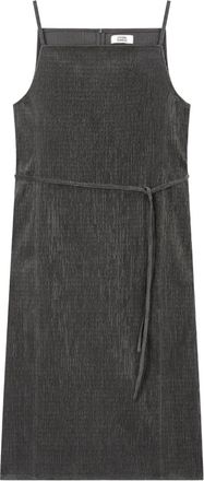 TOMBOY Ribfluwelen mini-jurk met spaghettibandjes - Grijs