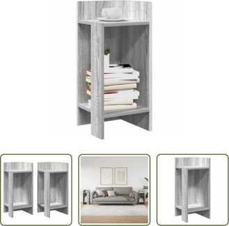 vidaXL Tavolino da caff&egrave; - Tavolini Laterali 2 pz con Ripiano Grigio Sonoma 25,5x27x60 cm