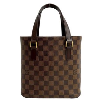 Louis Vuitton Brown Leather Pvc Handbag Tote Bag (Pre-Owned)