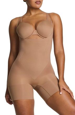 Spanx SPANXsculpt GoFigure Open Bust Shaper Bodysuit in Cinnamon at Nordstrom, Size X-Small