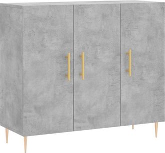 vidaXL Sideboard Concrete Grey 90x34x80 cm Engineered Wood vidaXL