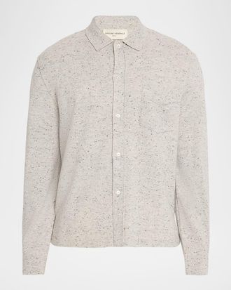 Officine G&eacute;n&eacute;rale Men & apos;s Wool/Cashmere Melange Knit Long-Sleeve Shirt
