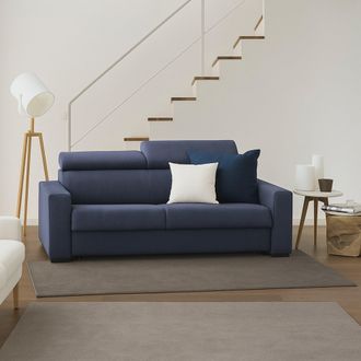 Dmora Sof&aacute; Fijo Dabadi, Sof&aacute; De 2 Plazas, 100% Made In Italy, Sof&aacute; Sala De Estar, En Tela Acolchada, Con Reposacabezas Ajustables Y Reposabrazos Delgados, C