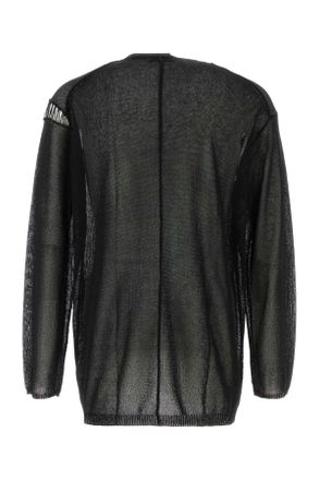 Yohji Yamamoto Mens Black Cotton And Polyester Sweater Exterior: Maglie