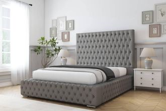 Comfort Beds Ambassador Dumfries Bed Frame With Mattress-50 Upholstered in Light Grey | Size: Super King