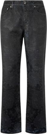 Roberto Cavalli Denim Jeans Met Bloemenpatroon - Heren - Regular Fit Jeans - Zwart - W31 - Denim - Jeans