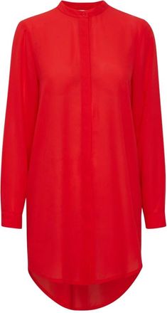 Ichi IHCellani Long SH2 - - Blouses & Shirts - Donna - Rosso - M