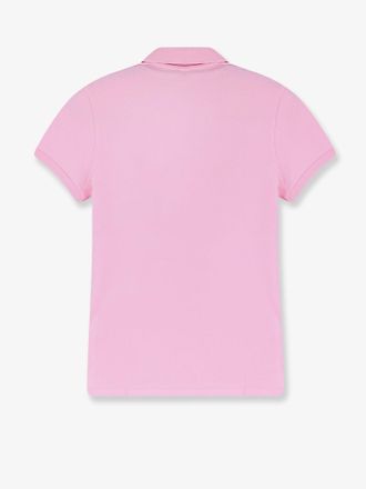 Polo Ralph Lauren Womens Cotton Blend Polo With Embroidered Logo Pink Tops