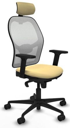 Piqueras y Crespo Piqueras Y Crespo - Jorquera Sincro Malla Blanca Similpiel Crema Brazos 2d Base Nailon Cabecero 2d Ruedas 65mm Nailon