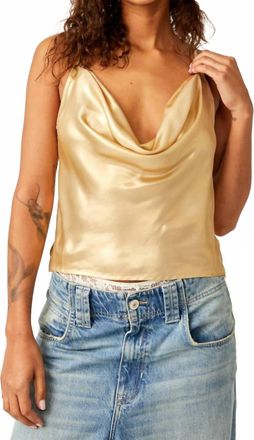 Free People Sunset Shimmer Woven Cami Top In Gold