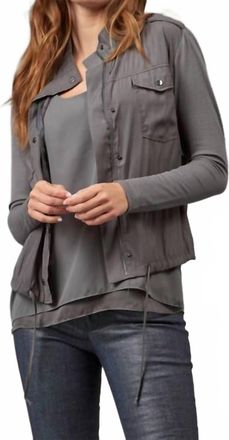 Lola & Sophie Hybrid Utility Jacket In Steel