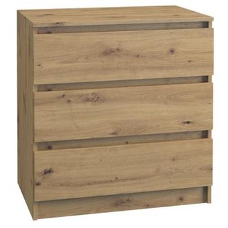 Topeshop Aster T3 - C&oacute;moda Para Dormitorio, Despacho O Sal&oacute;n - 70x40x77 - 3 Cajones - Mueble De Almacenamiento Moderno - Estilo Escandinavo - Tocador