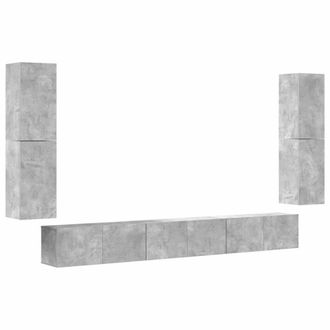 Berkfield Home 7 Piece TV Cabinet Set Concrete Grey Engineered Wood
