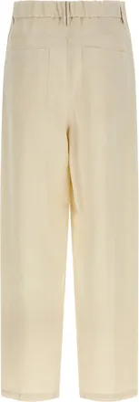 Brunello Cucinelli Womens White Viscose Casual Pants