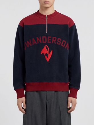 J.W.Anderson Bicolour Wool Blend Half-Zip Sweatshirt with Logo
