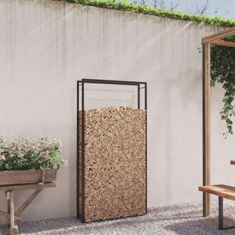 vidaXL Le&ntilde;ero De Acero Negro Mate 110x28x214 Cm Vidaxl