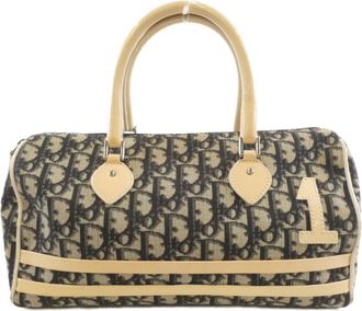 Dior Beige Black Pvc Boston Bag (Pre-Owned)