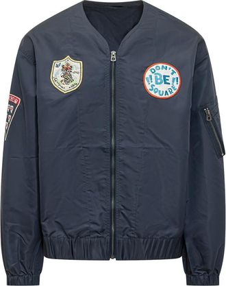 Kenzo Dark Blue Embroidered V Neck Jacket