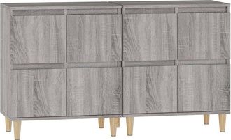 vidaXL Aparadores 2 Uds Madera Contrachapada Gris Sonoma 60x35x70 Cm Vidaxl