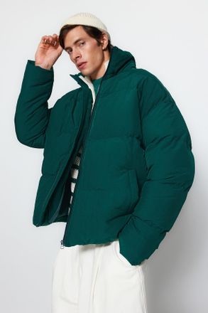 Trendyol MAN Unisex Groen Effen Lang Oversized Winter Jassen