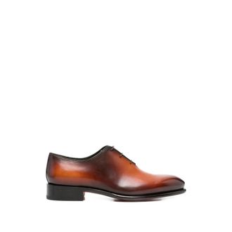 Santoni Oxford Schoen - Heren - Nette schoenen - Oranje - 39 1/2 EU - Leer - Schoenen