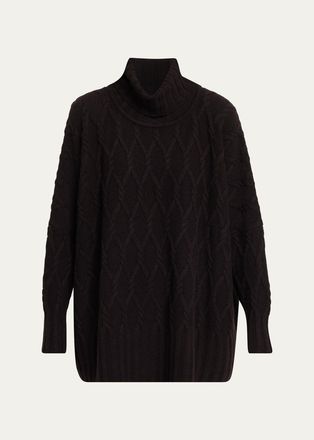 Eskandar Cashmere Cable Roll Neck - Long Length