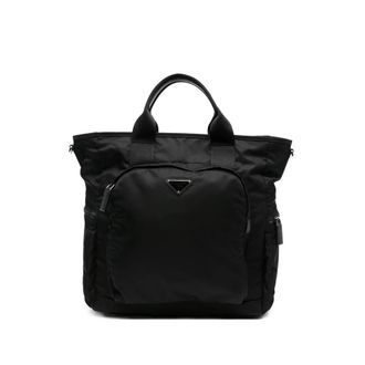 Prada Re-Nylon Logo-plaque Tote Bag
