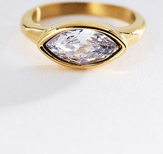 Anthropologie Bezel Oval Stone Ring