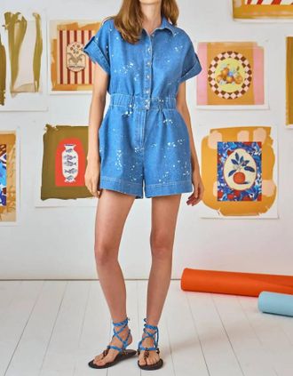 Hunter Bell Reed Jumpsuit In Island Mist Denim