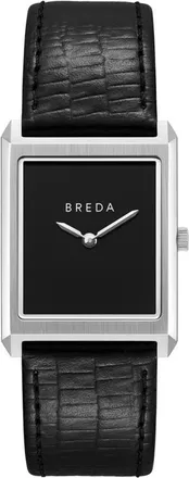 Breda Virgil Leather Strap Tank Watch, 26mm x 35mm in Silver at Nordstrom