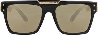 Philipp Plein 55mm Square Sunglasses in Black Black Gold at Nordstrom Rack