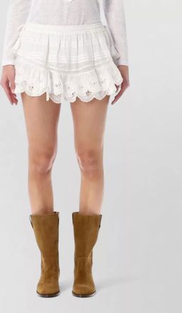 Isabel Marant layered skirt shorts ruffle hem lace tassels