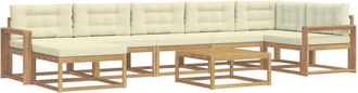 vidaXL Conjunto De Sof&aacute;s De Exterior 8 Uds. Blanco Y Crema Vidaxl