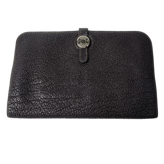Herm&egrave;s Dark Brown Leather Wallet (Bi-Fold) (Pre-Owned)