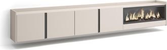 Skraut Home Skraut Home - Mueble Tv, Televisi&oacute;n, Muebles De Sal&oacute;n, Almacenaje, 315x35x50cm, Para Tv Hasta 80, Chimenea El&eacute;ctrica Xxl, Colgado, Suspendido, Estilo 