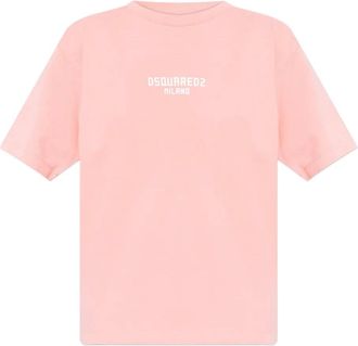 Dsquared2 logo-print T-shirt - women - Cotton - S - Pink