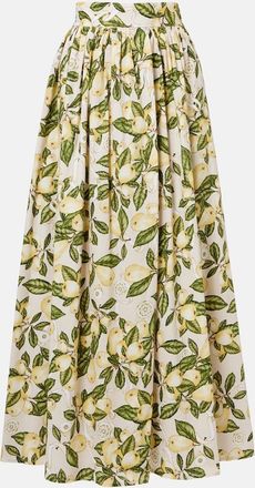 Adriana Degreas Printed cotton-blend maxi skirt