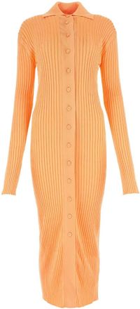 Jil Sander Pastel Orange Viscose Shirt Dress