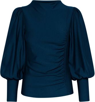 Gestuz Rifa GZ pofblouse - Dames - Blouses - Blauw - M - Overhemden