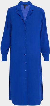 Eileen Fisher Silk Georgette Crepe Midi Shirtdress