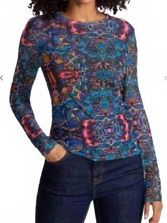 Johnny Was Natalie Mesh Top In Blue