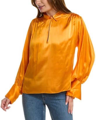 Frame Denim Frame Denim Satin Keyhole Silk Popover Top
