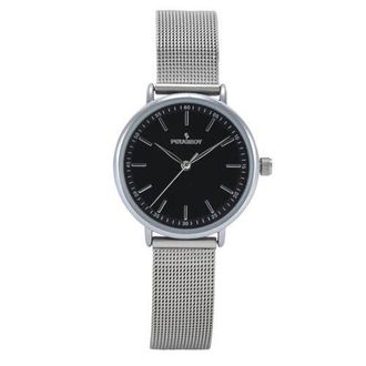 Peugeot Sleek Stainless Steel Mesh Watch- 30MM in Black at Nordstrom